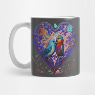 Galentines day and Valentine’s Day parrot’s canoodling Mug